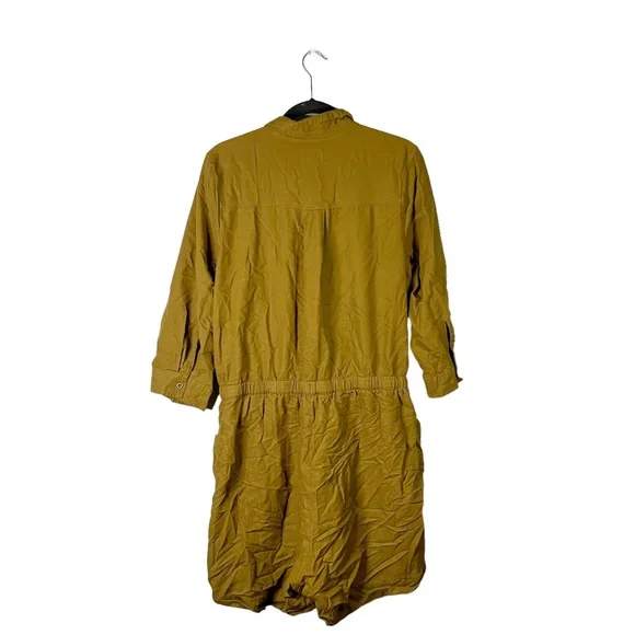 Old Navy Long Sleeve Utility Style Romper Moss Green V Neck Button Front XL Tall - Picture 2 of 9